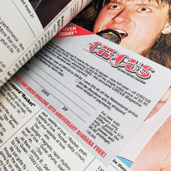 Circus Magazine Guns n' Roses Vintage May 1989 Slash Poster Old Stock Unread - Picture 11 of 12